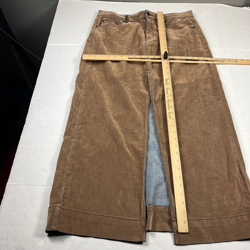 BDG Urban Outfitters Faux Suede Maxi Skirt 70s Brown Boho Casual Retroc Chic L - Picture 4 of 12